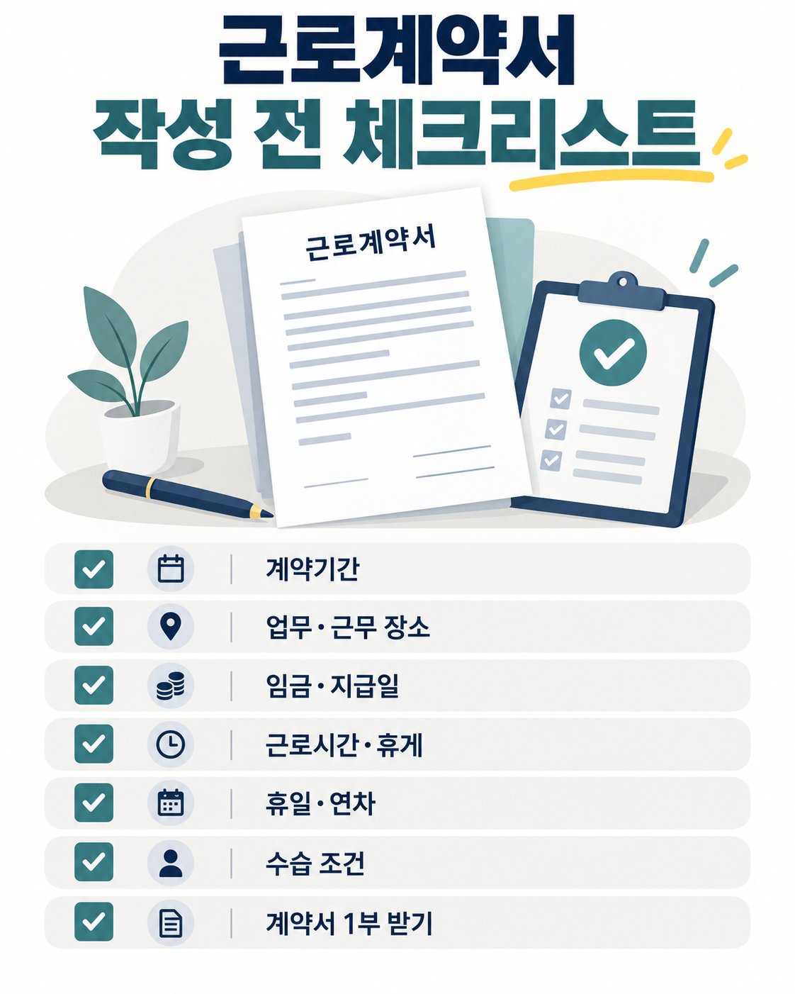 표준근로계약서 양식 작성 전 체크리스트