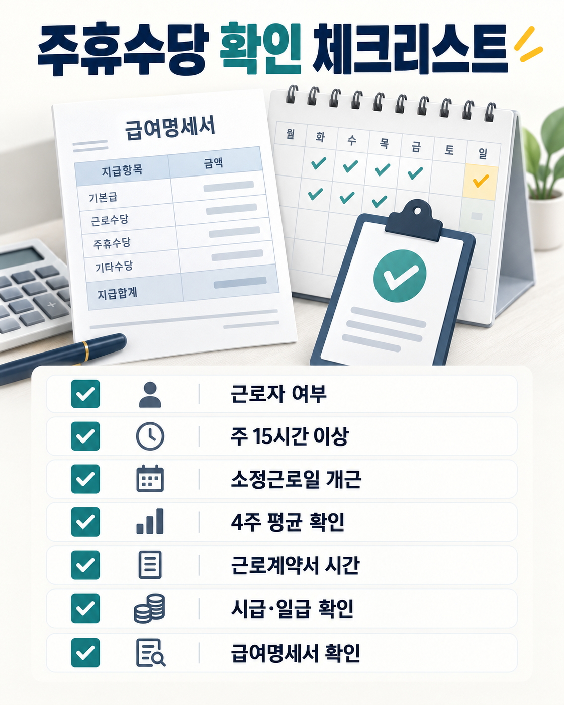 주휴수당 조건 확인 체크리스트