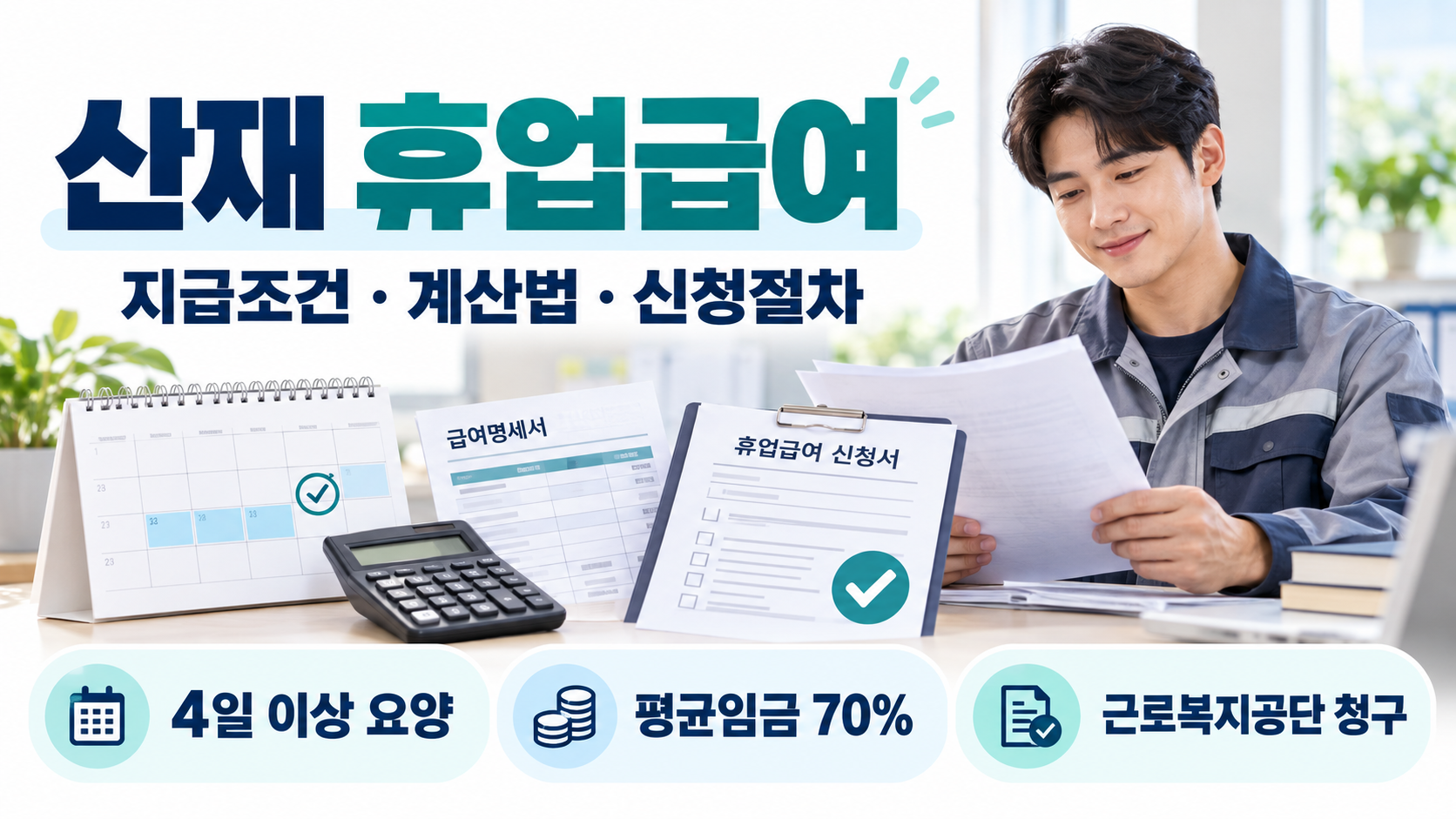 산재 휴업급여 신청 방법과 지급 조건 및 계산법
