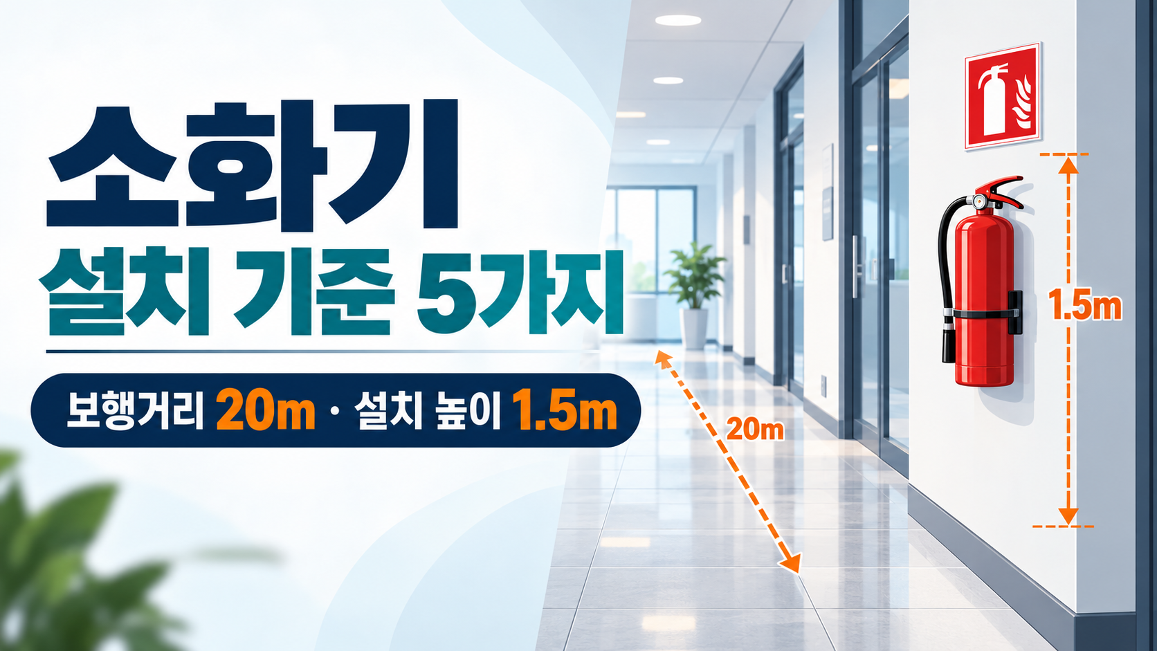 소화기 설치 기준 5가지와 보행거리 20m·높이 1.5m