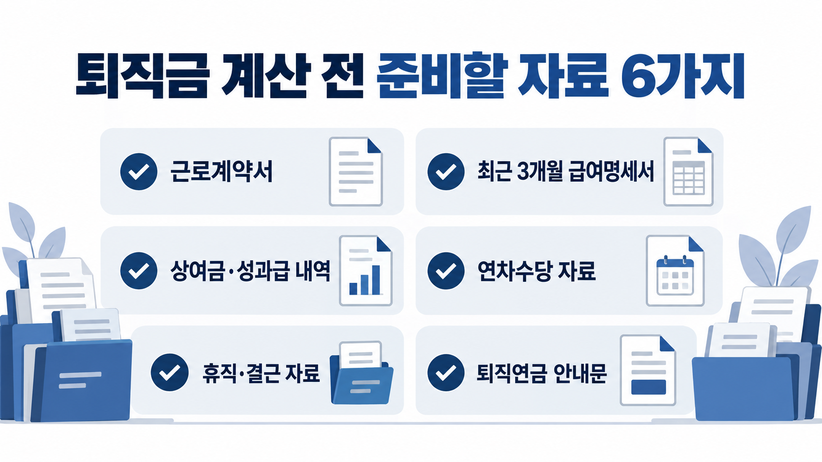 퇴직금 계산 전 준비할 근로계약서 급여명세서 상여금 자료 체크리스트